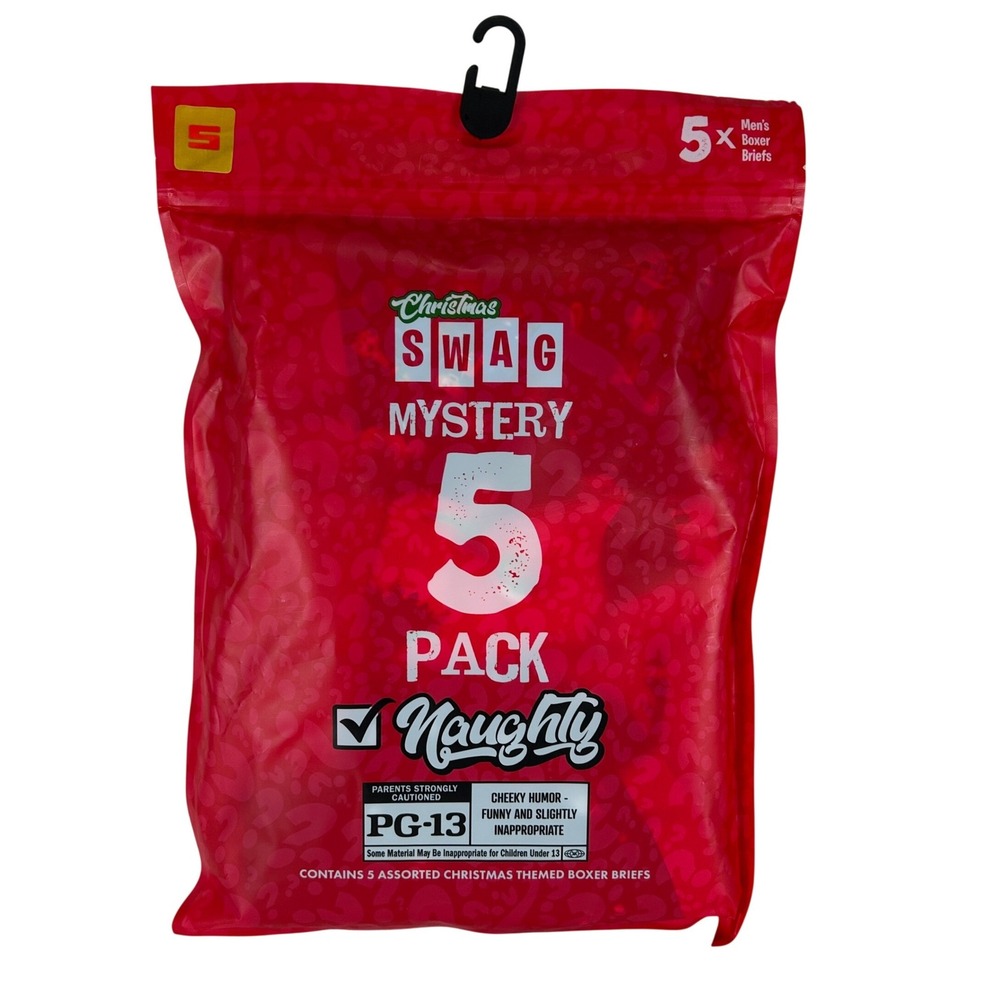 SWAG Mystery Pack 5 Mens Small S Boxer Briefs Naughty Christmas Themed New